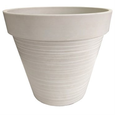 Gardener Select 14 in. Carved Finish Look White Wide Rim Planter