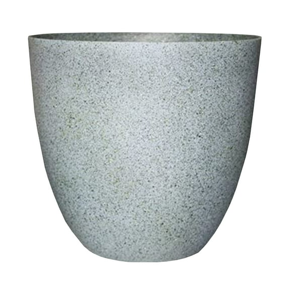 Gardener Select Fiberglass Egg-Shaped Indoor Outdoor Planter, Granite Color 18"