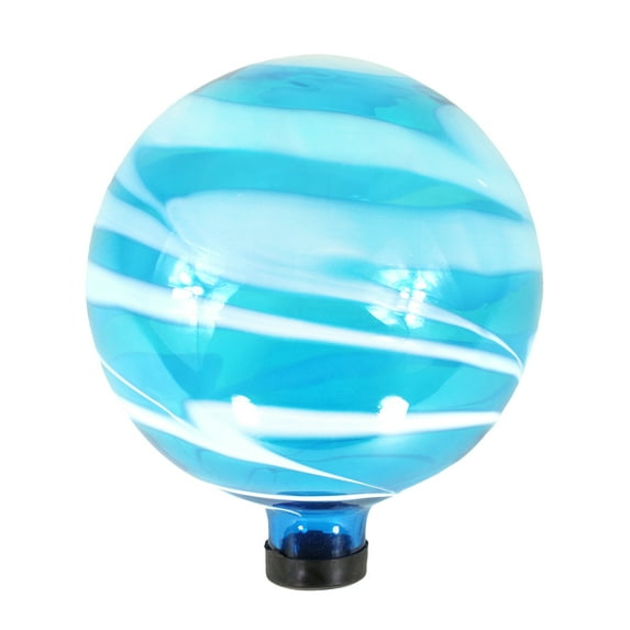 Gardener Select Glass Gazing Globe for Yard and Garden Decoration, Blue 10"