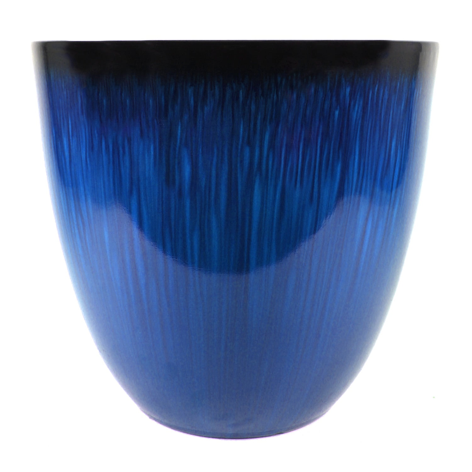 Modern Egg-Shaped Indoor/Outdoor Planter in Blue 15"x14"