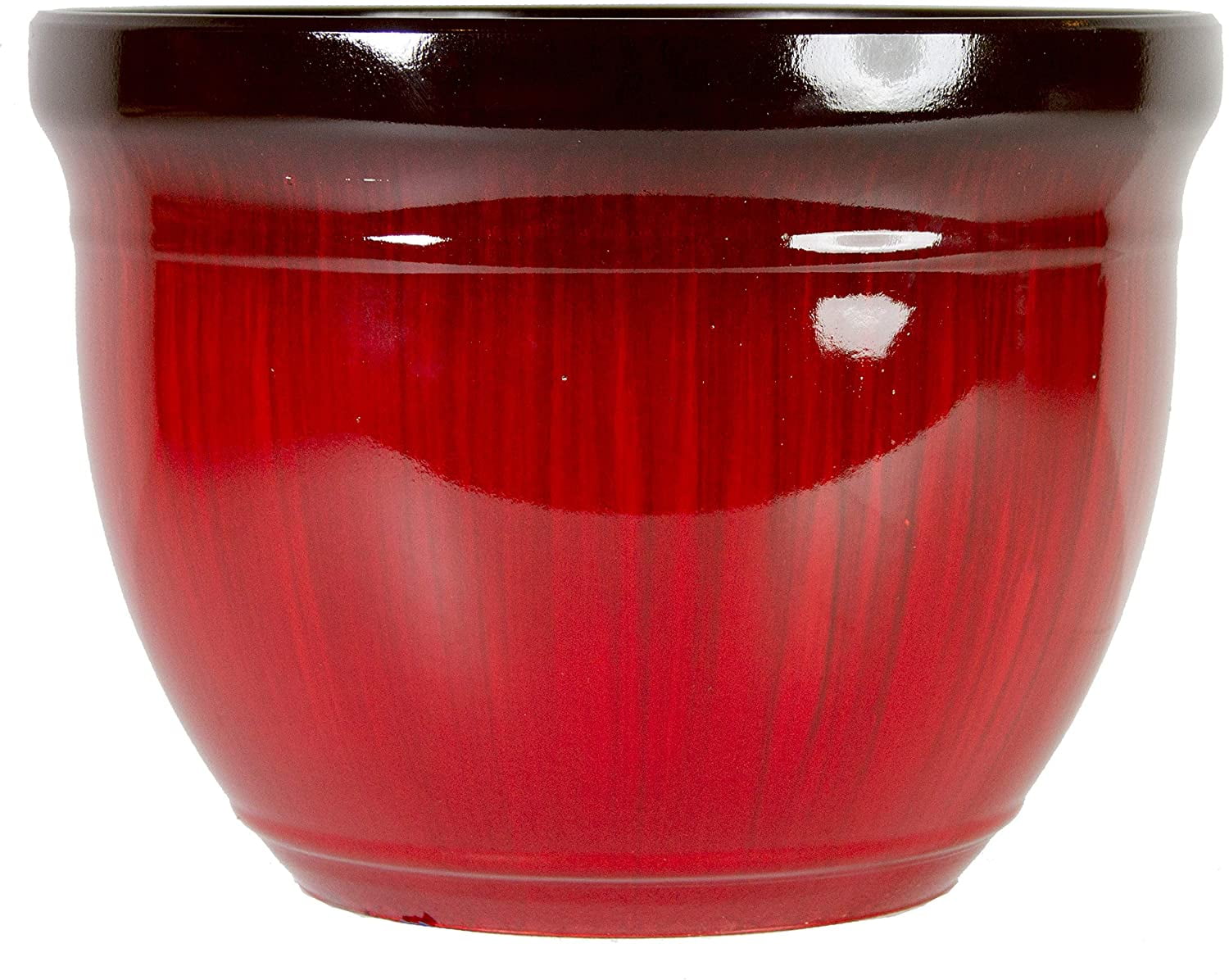 Gardener Select Madison Planter, Red Drip, 15"