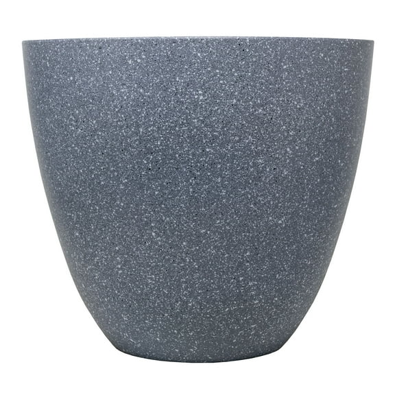 Gardener Select Modern Egg Shaped Resin Planter, Granite Color, 12"