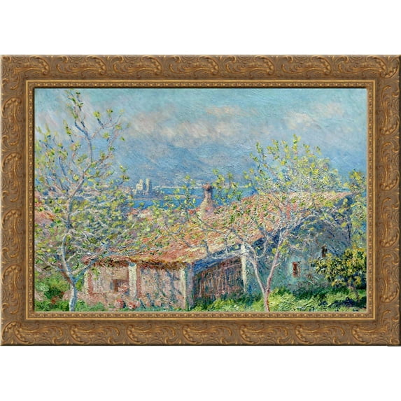 Gardener's House at Antibes 24x20 Gold Ornate Wood Framed Canvas Art by Monet, Claude