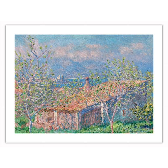 Gardener's House at Antibes France - From an Original Color Painting by Claude Monet c.1888 - Fine Art Matte Paper Print (Unframed) 18x24in