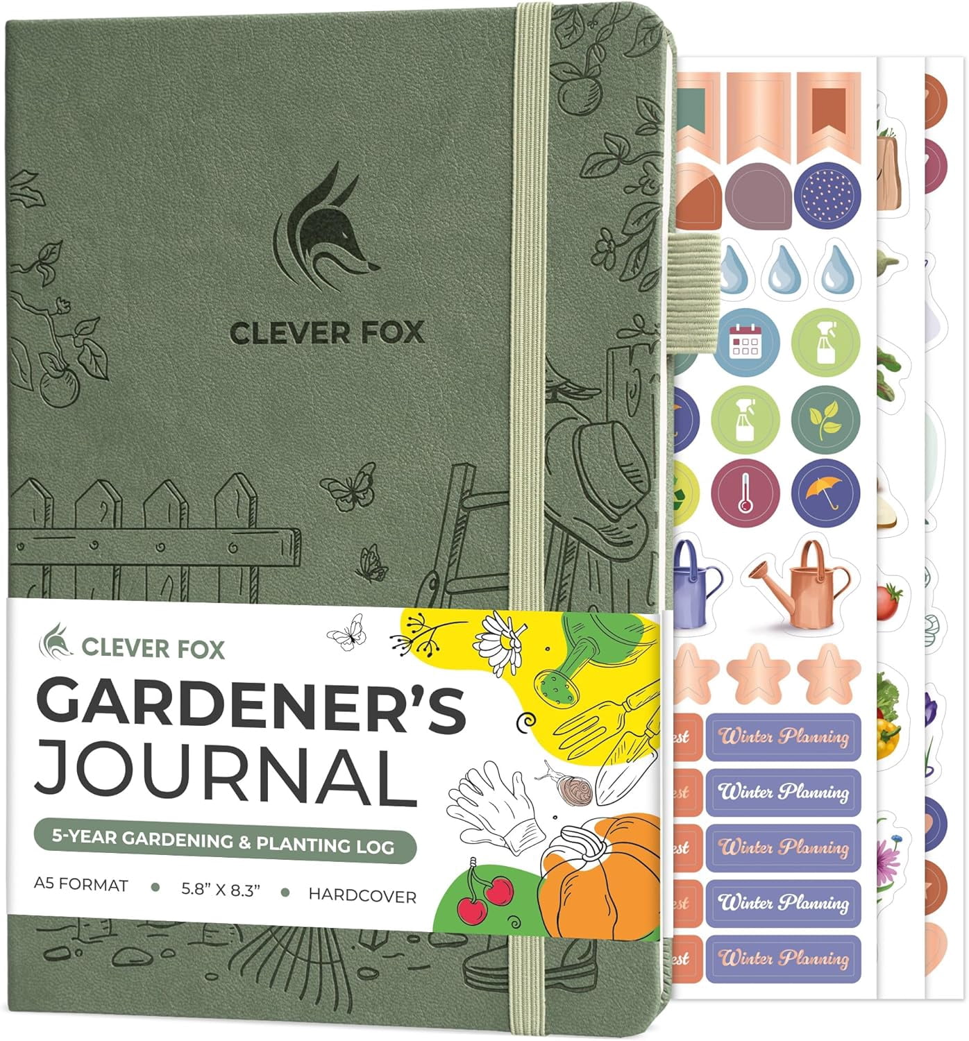 Gardener’s Journal – Guided Gardening Notebook to Plant Vegetables, Flowers & Herbs – 5-Year Garden Log Book for Beginners (Cypress)
