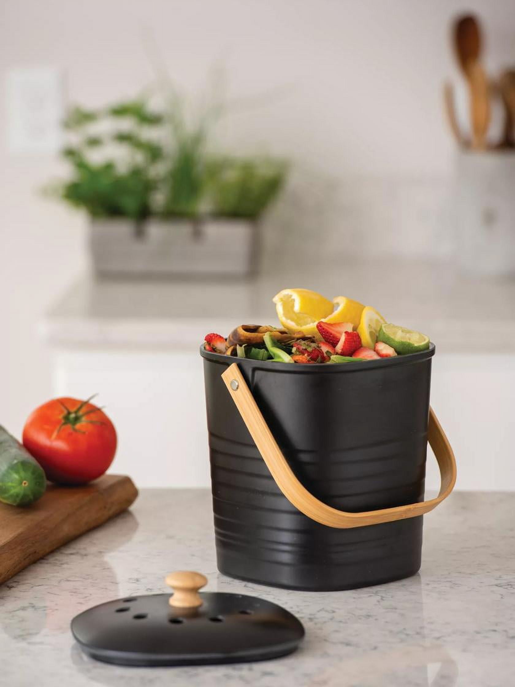 Gardener's Supply Company Contemporary Eco-Bamboo Compost Pail - Black