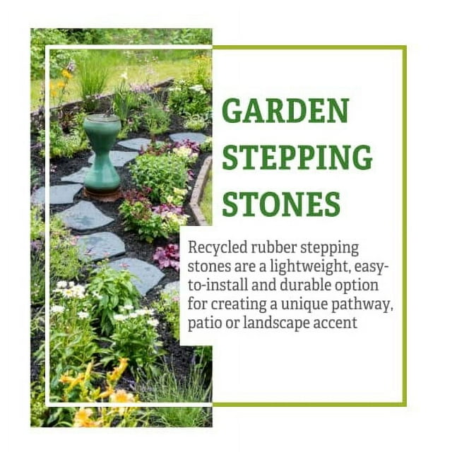 Gardener's Supply Company Flagstone Recycled Rubber Stepping Stone For