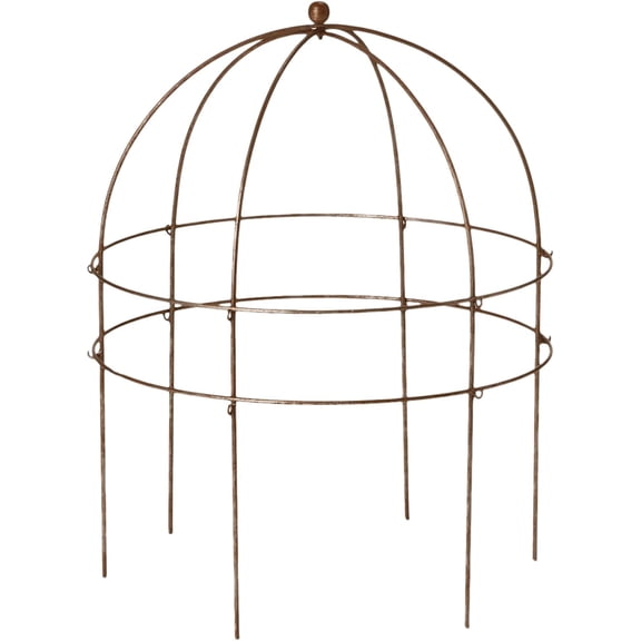 Gardeners Supply Company Jardin Bird Cage Plant Support | Large Sturdy Grow-Through Steel Flower Trellis Garden Decor | Best for Peonies, Baptisia, Sedum & Other Perennials - 20-1/4" x 26" H