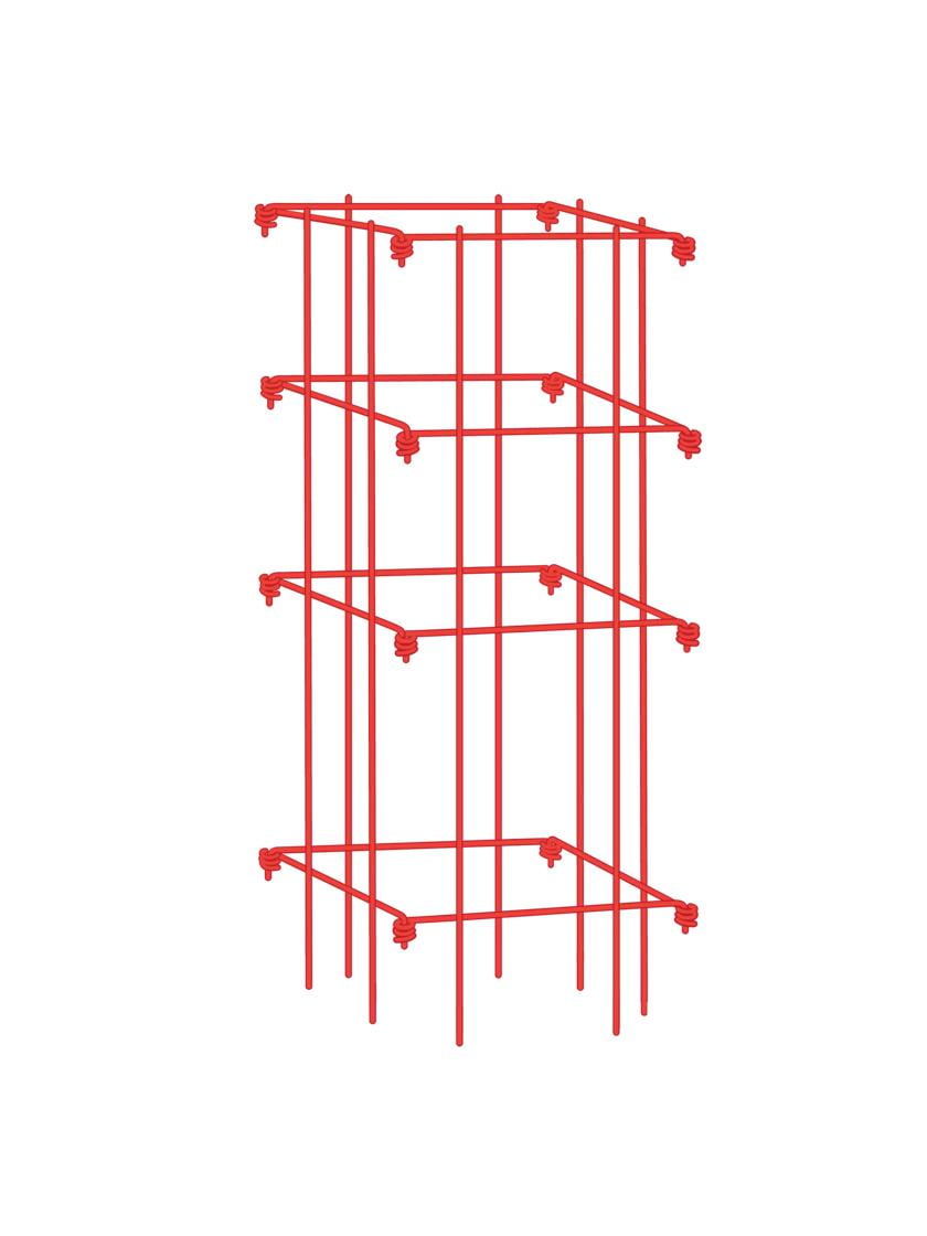 32-Inch Red Powder-Coated Steel Tomato Cage