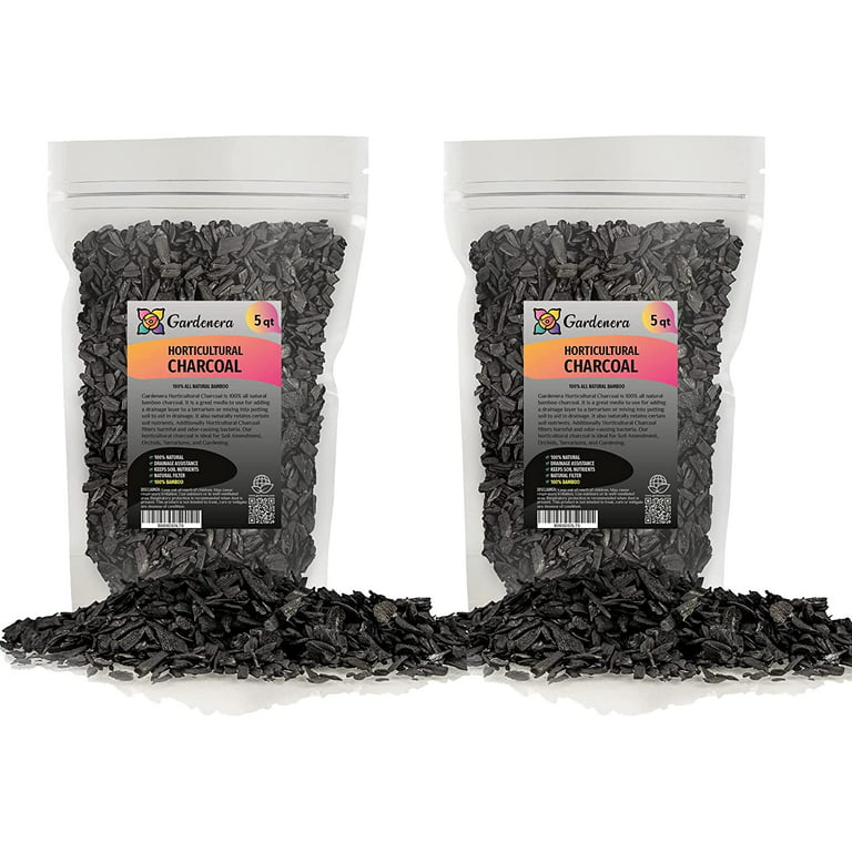 Horticultural Charcoal for Indoor Plants (4 Quarts), Hardwood Soil Additive  for Orchids, Terrariums, and Gardening