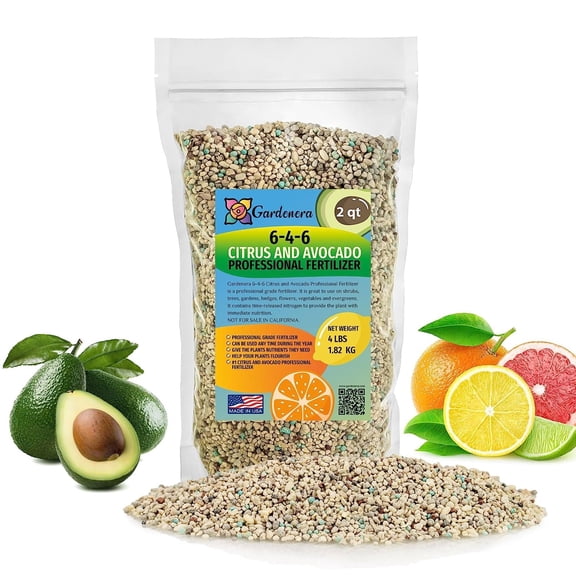 Gardenera 6-4-6 Citrus and Avocado Plant Food - Unlock The Full Potential of Your Citrus and Avocado Trees - 2 QUARTS
