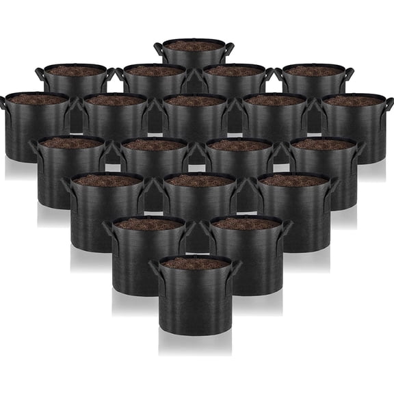 Gardenera Aeration Planters - 20-Pack 1 Gallon Fabric Grow Bags with Handles, Ideal for Seed Starting and Transplanting
