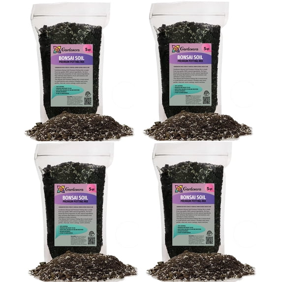 ⭐ Gardenera Bonsai Soil Premium Potting Mix - 20 QUART - Trusted by Bonsai Enthusiasts for Exceptional Results and Healthier Trees (4 Bags of 5 Quart)