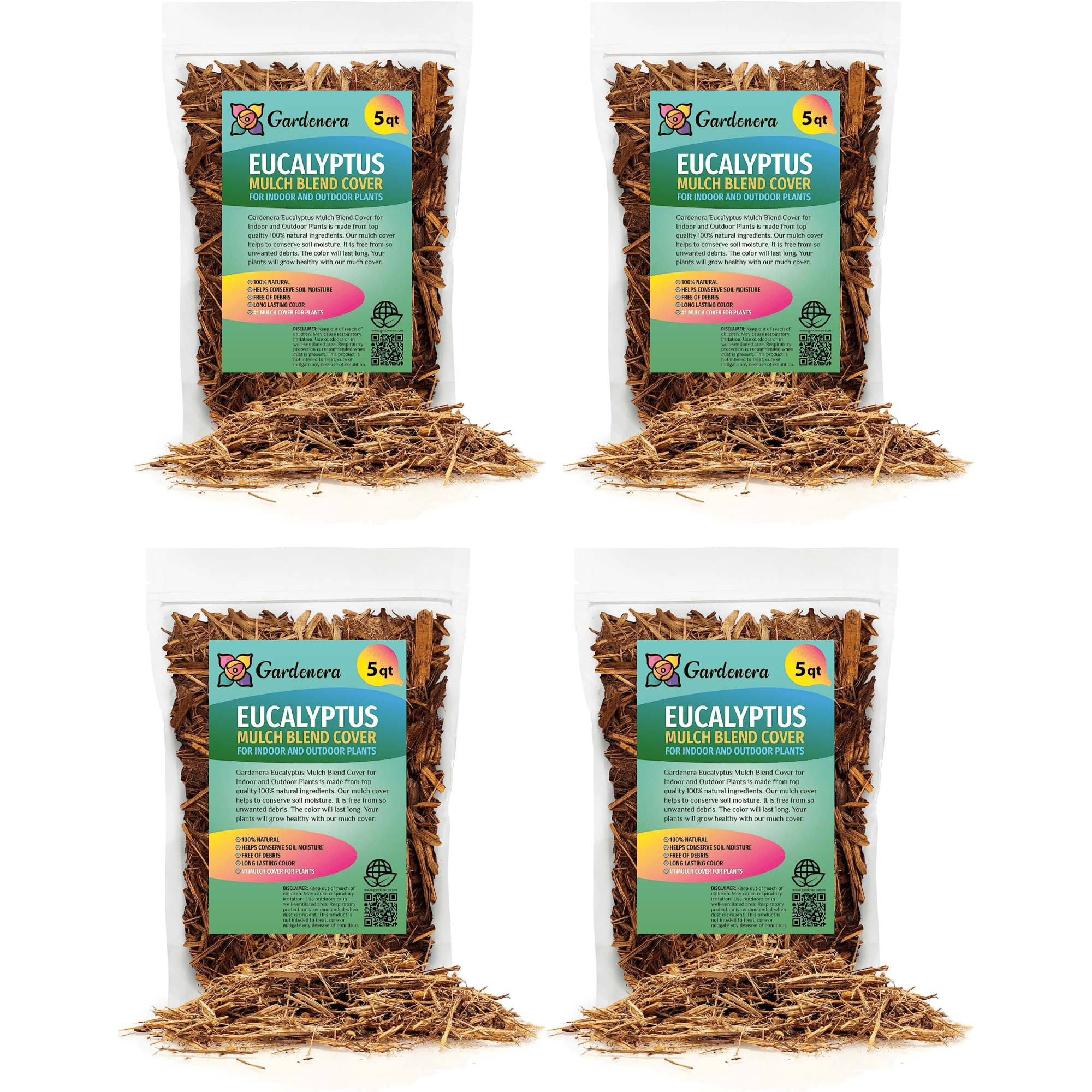 Gardenera Eucalyptus Mulch - Provide Long-Lasting Color and Aromatic Appeal to Your Landscape - 20 QUARTS