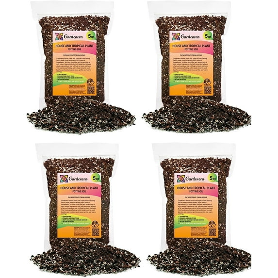 Gardenera House Plant and Tropical Plant Potting Soil - Re-Potting Soil for All Types of Indoor House Plants - 20 Quart