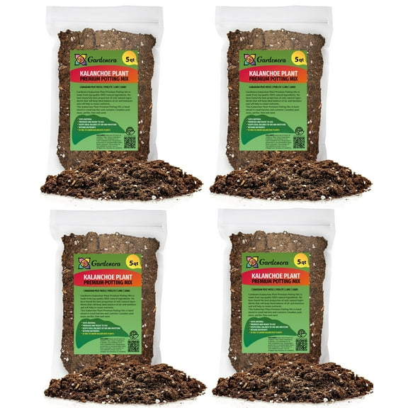 ⭐ Gardenera Kalanchoe Plant Premium Potting Mix - 20 QUART - Optimize Growth with Natural Ingredients (4 Bags of 5 Quartz)