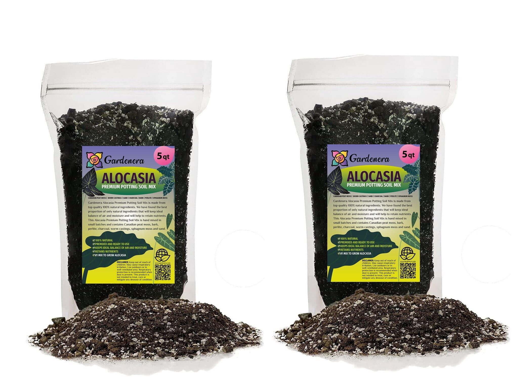 ⭐ Gardenera Labs Alocasia Plant Potting Soil - Experience Striking Foliage and Vibrant Growth with Professional Grade Mix - 10 QUART