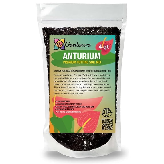 Gardenera Labs Anthurium Planting Mix - Provide Your Plants with The Best Soil Medium - 4 QUARTS
