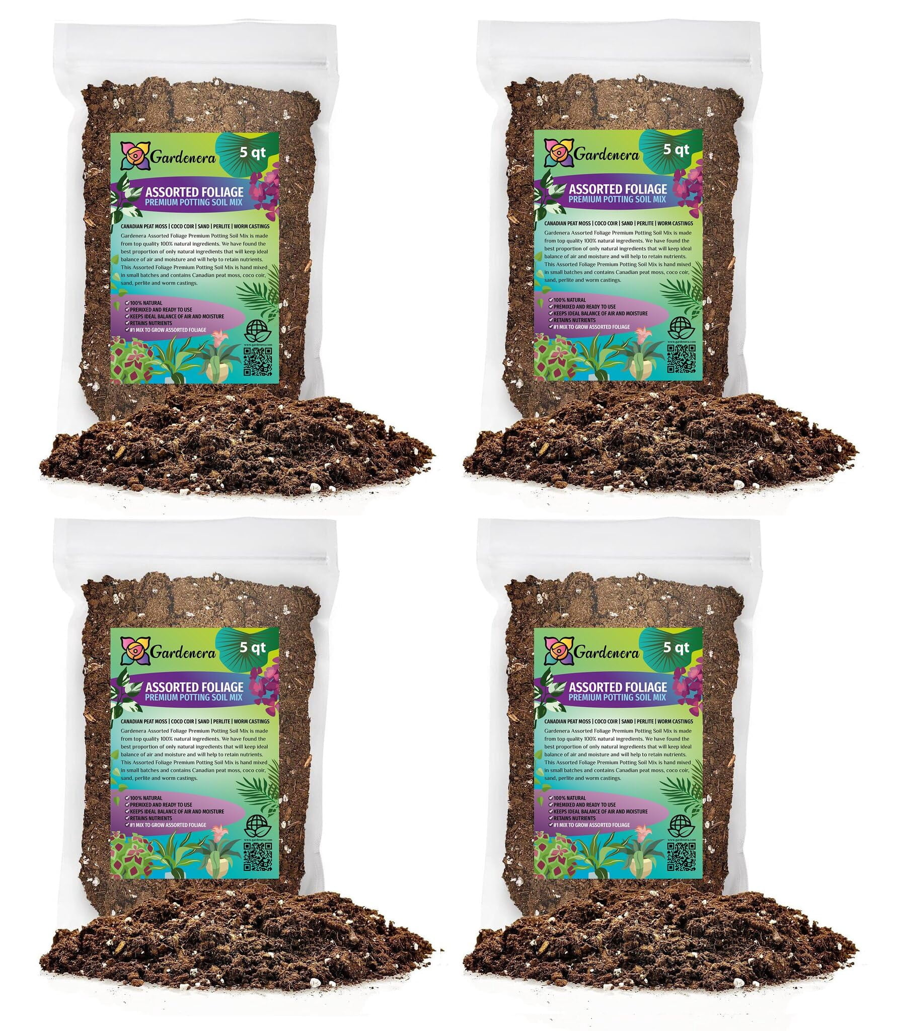 🍃 Gardenera Labs Assorted Foliage Potting Mix - Elevate Your Foliage Arrangements with a Premium Blend - 20 QUART