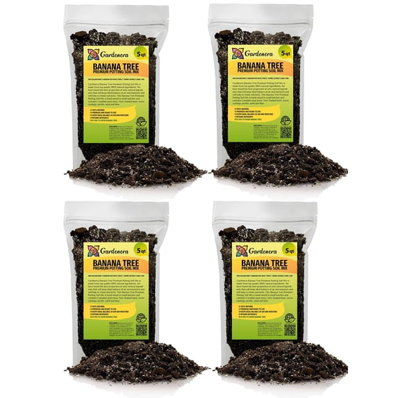 Gardenera Labs Banana Tree Potting Mix - High-Performance Formula for Vibrant Growth and Abundant Fruit Production - Unlock The True Potential of Your Banana Trees (20 Quart)