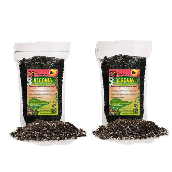 Gardenera Labs Begonia Plant Potting Soil - All-Natural Blend for Thriving Begonia Plants - Boosts Root Health and Enchanting Blooms - 10 Quart