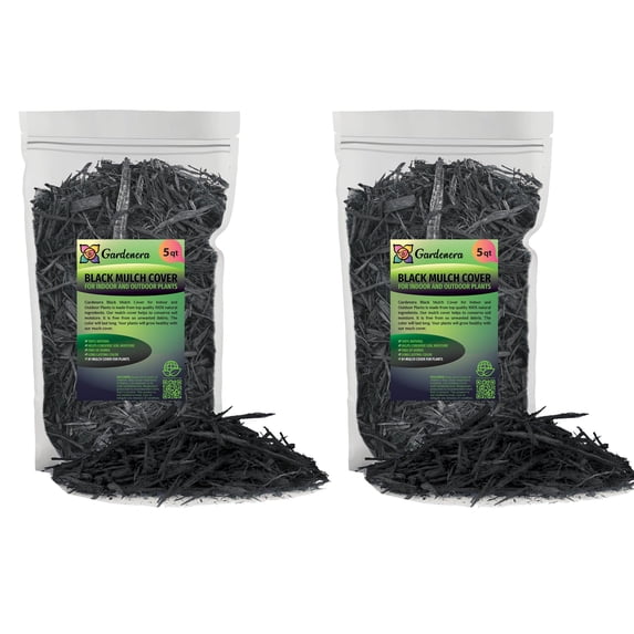 Gardenera Labs Black Mulch - Improve Soil Fertility and Insulate Plant Roots - 10 QUARTS
