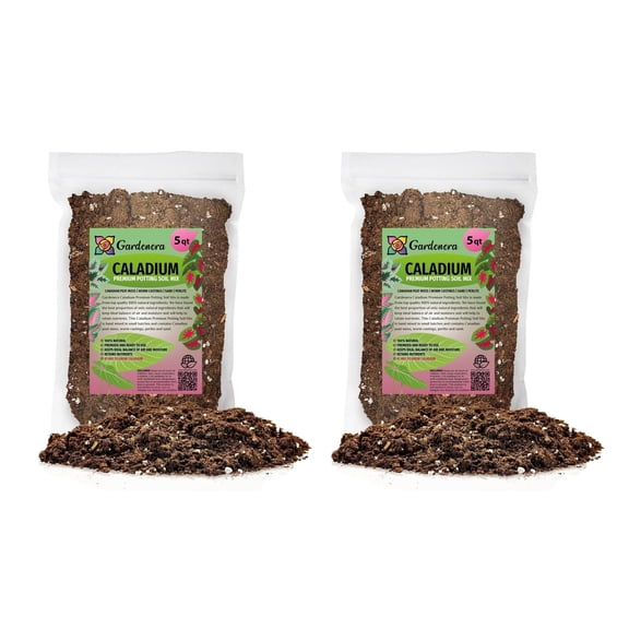 ⭐ Gardenera Labs Caladium Plant Potting Soil - Experience Colorful Foliage and Vibrant Growth with Professional Grade Mix - 10 QUART