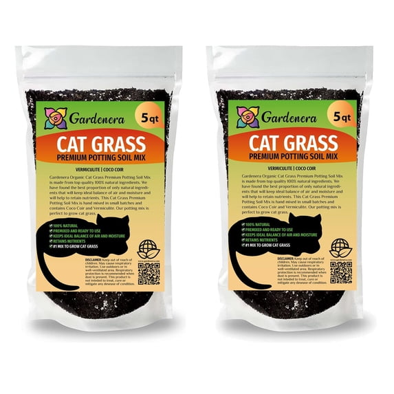 Gardenera Labs Cat Grass Growing Medium - Provide Your Cat with a Fun and Healthy Source of Greens - 10 QUARTS