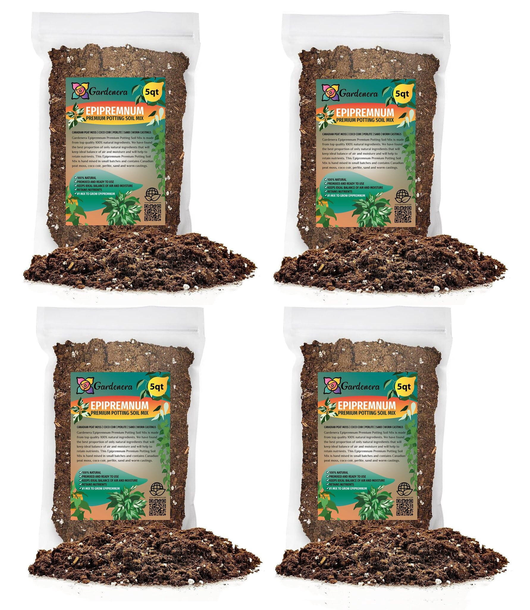 🍃 Gardenera Labs Epipremnum Plant Potting Mix - Elevate Your Space with a Premium Blend for Foliage Brilliance - 20 QUART