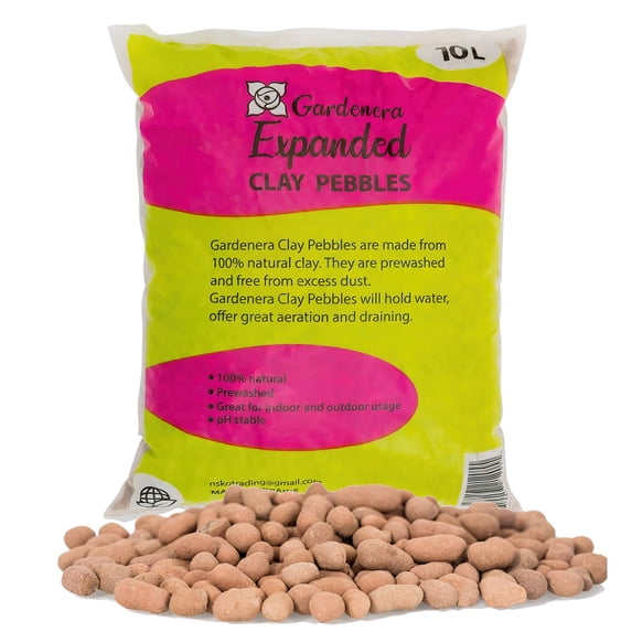 ⭐ Gardenera Labs Expanded Clay Pebbles – 4mm-16mm LECA Balls | 100% Natural Hydroton Clay for Drainage, Hydroponics, Aquaponics, Terrariums, Orchids & Indoor Plant Growing Medium - 10 Quarts
