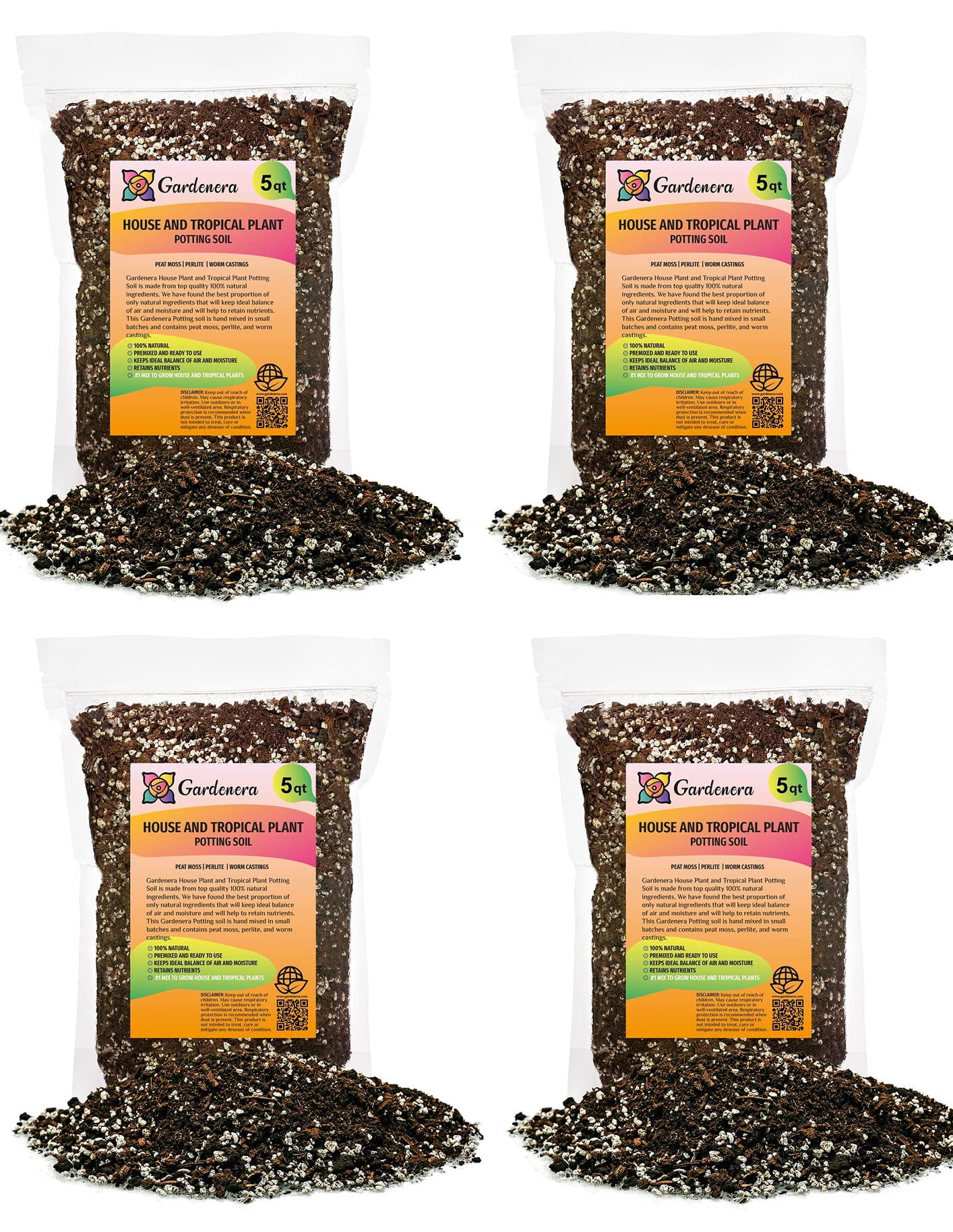 Gardenera Labs House Plant and Tropical Plant Potting Soil - Re-Potting Soil for All Types of Indoor House Plants - 20 Quart