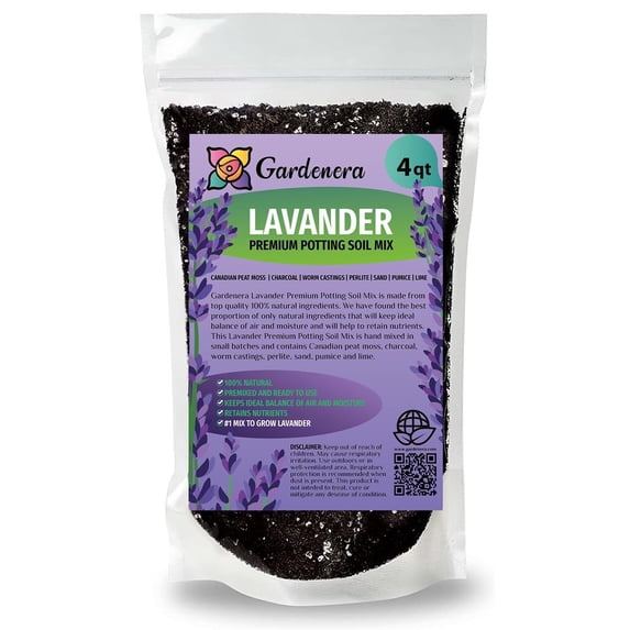 Gardenera Labs Lavender Planting Mix - Promote Healthy Root Development and Aromatic Flowers - 4 QUARTS