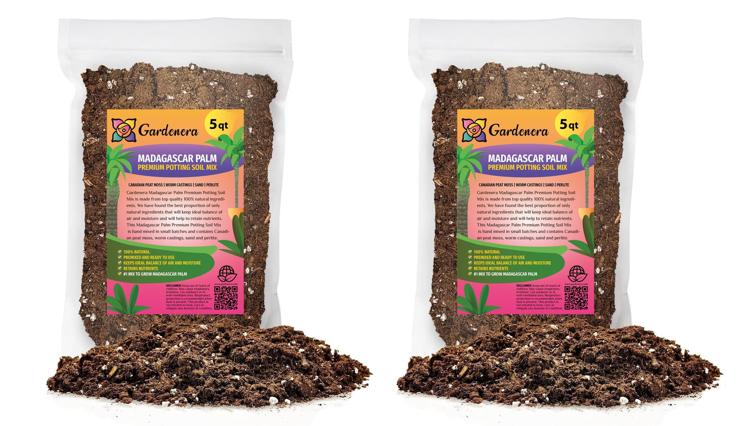 ⭐ Gardenera Labs Madagascar Palm Plant Potting Soil - Experience Unique Form and Vibrant Growth with Professional Grade Mix - 10 QUART