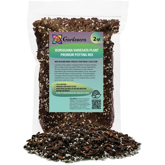 Gardenera Labs Monstera Borsigiana Soil Mix - Expertly Formulated for Strong Root Development - 2 Quart
