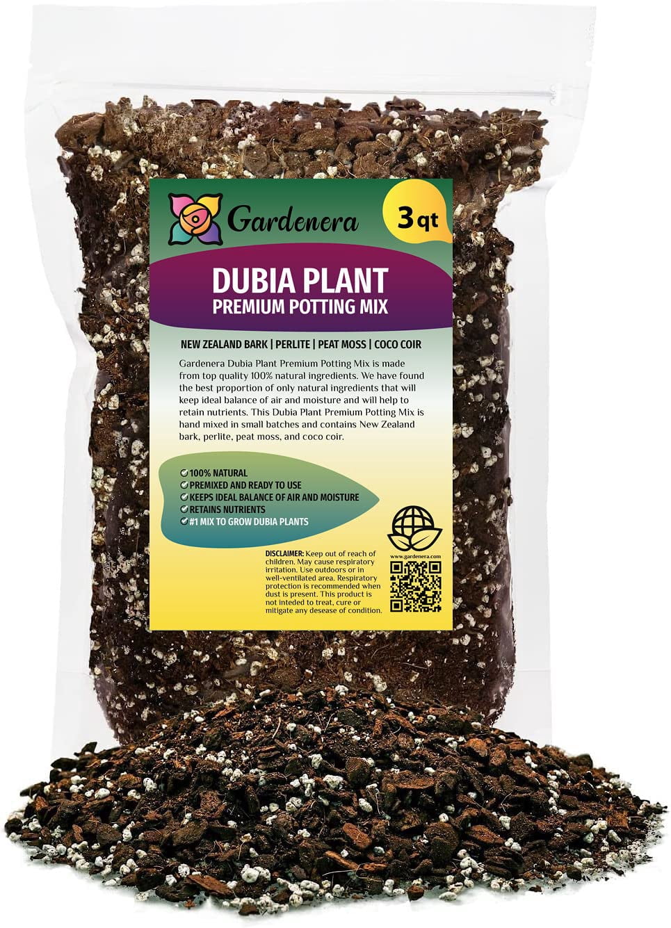⭐ Gardenera Labs Monstera Dubia Soil Mix - Specially Designed to Meet Unique Plant Needs - 3 Quart
