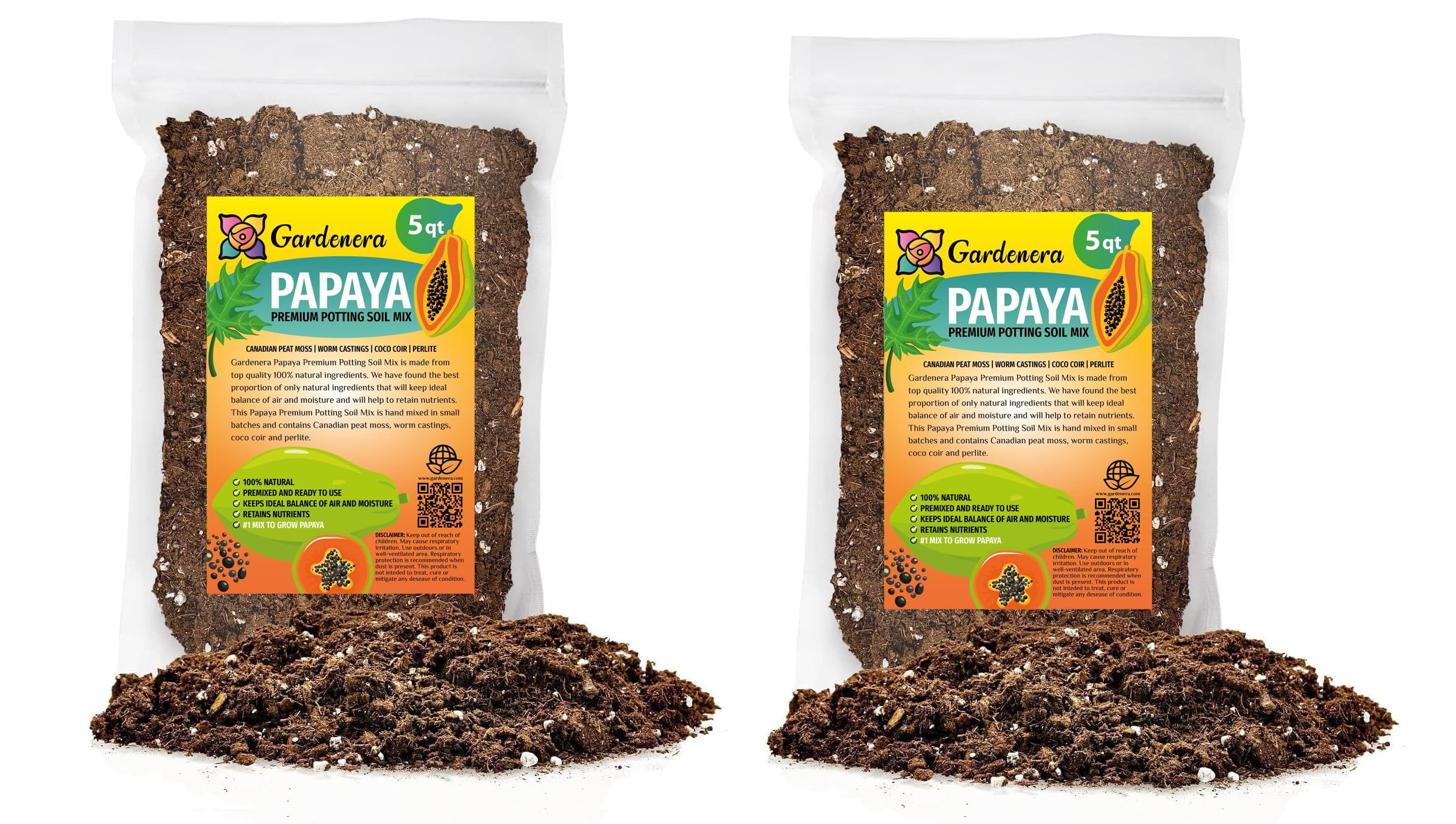 ⭐ Gardenera Labs Papaya Plant Potting Soil - Experience Plentiful Fruits and Vibrant Growth with Professional Grade Mix - 10 QUART