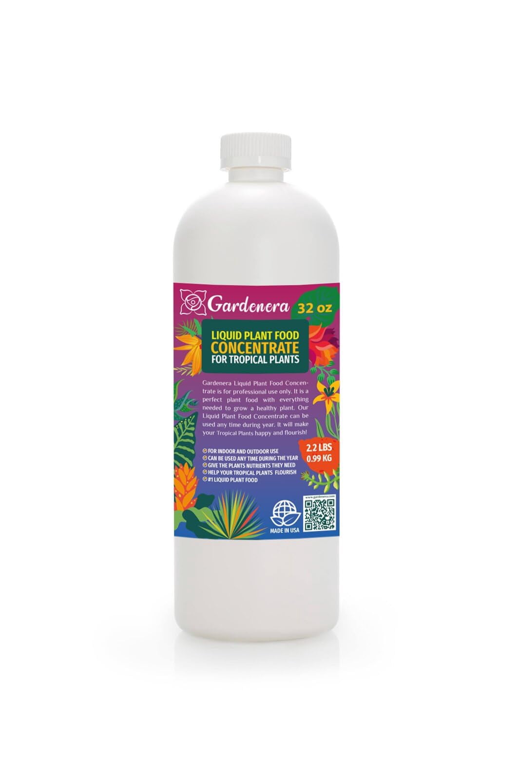 Gardenera Labs Plant Growth Superfood for TROPICAL Plants with 18 Essential Vitamins & Minerals - Organic Plant Food Fertilizer - Micro-Fungi and Bio-Organisms for Growth Enhancement - 8oz