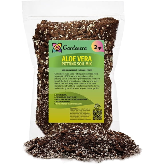 Gardenera Labs Premium Aloe Vera Potting Soil Mix - (2 Quart Bag)