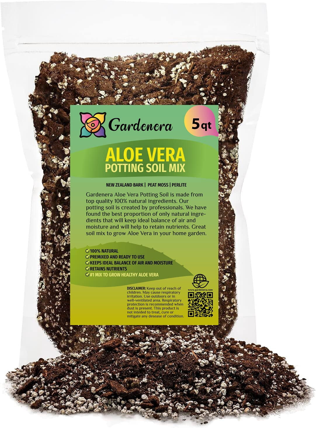 Gardenera Labs Premium Aloe Vera Potting Soil Mix - (5 Quart Bag ...
