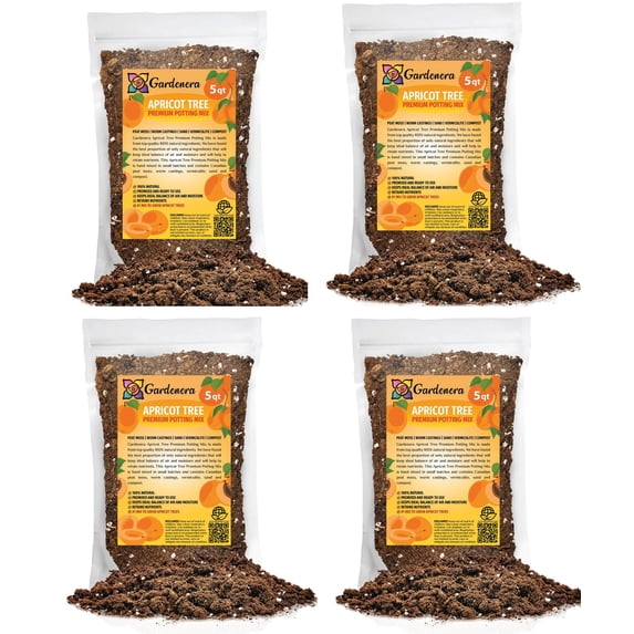 Gardenera Labs Premium Apricot Potting Soil Mix - Ideal Nutrient Blend for Growing Robust, Flavorful, and Bountiful Apricots - 20 Quart