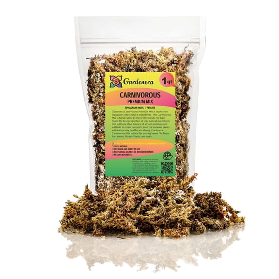 ⭐ Gardenera Labs Premium CARNIVOROUS Plant Potting Mix - 1 QUART Sphagnum Moss and Perlite Blend for Potting Venus Fly Traps, Sarracenia, Pitcher Plants