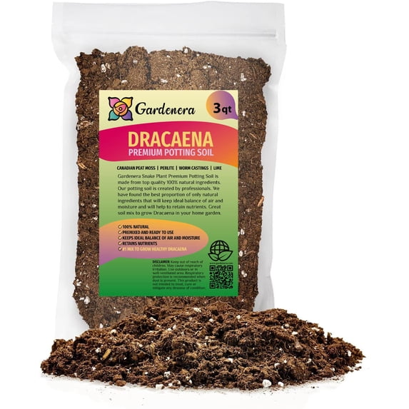 Gardenera Labs Premium Dracaena Potting Soil Mix - (3 Quart Bag)