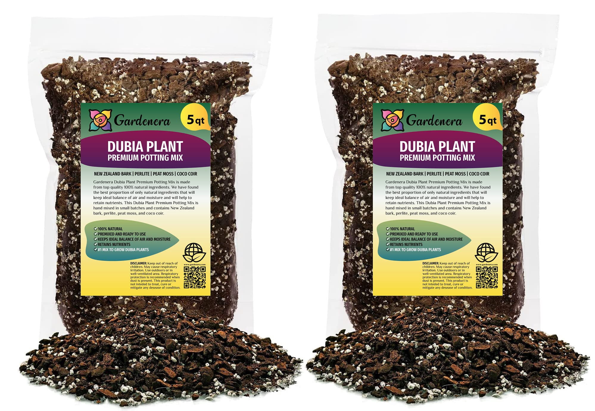 ⭐ Gardenera Labs Premium Monstera Dubia Plant Soil Mix - Enriched Blend for Thriving Foliage - 10 Quart (2 Bags of 5 Quart)