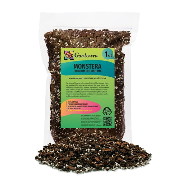 ⭐ Gardenera Labs Premium Monstera Soil Blend - 1 QUART - Quick Drain Soil for Monstera Deliciosa and Other Large House Plants