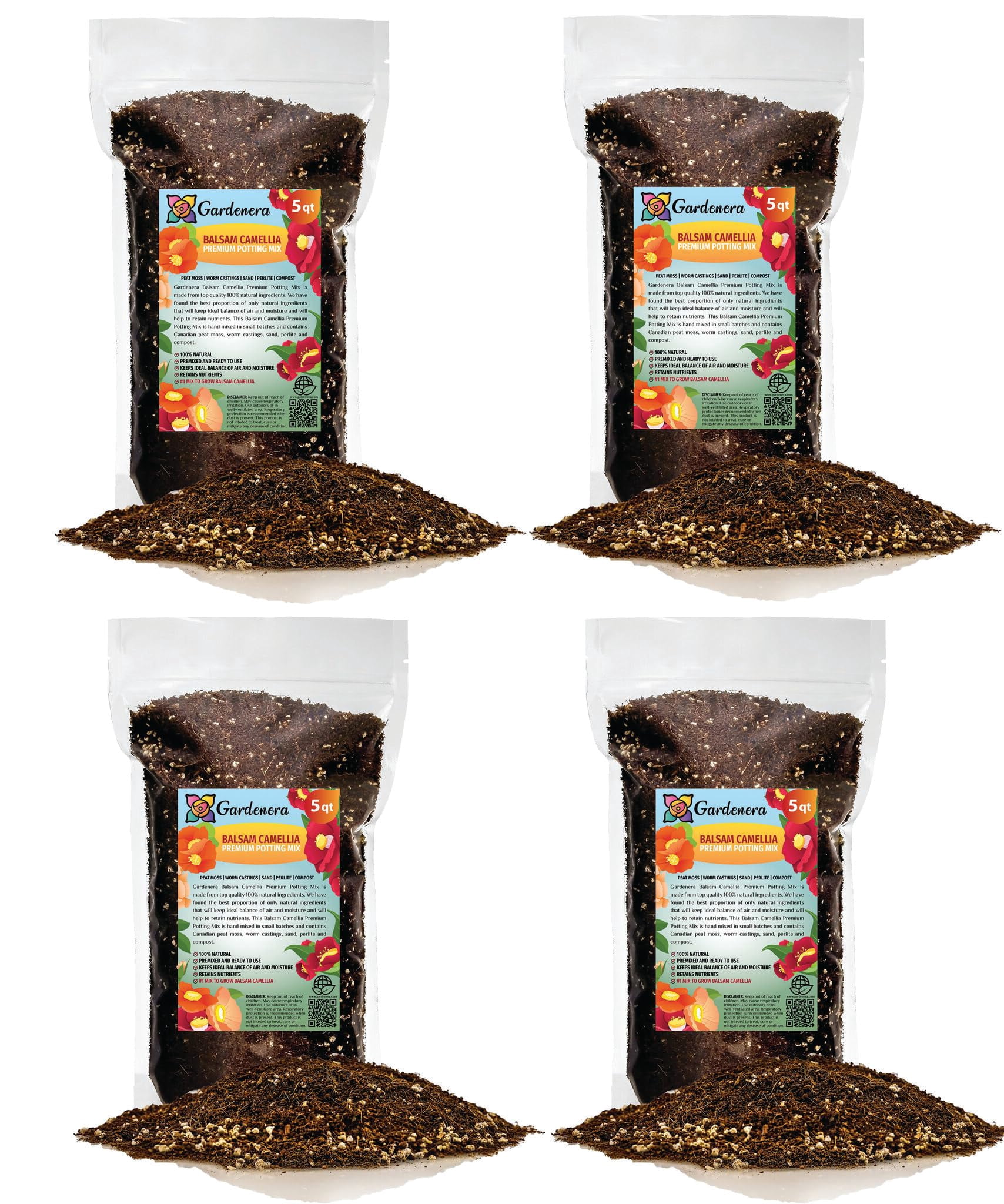 ⭐ Gardenera Labs Premium Potting Soil Blend for Balsam Camellia - The Ultimate Mix for Healthy, Vibrant, and Beautiful Flowers - 20 QUARTS