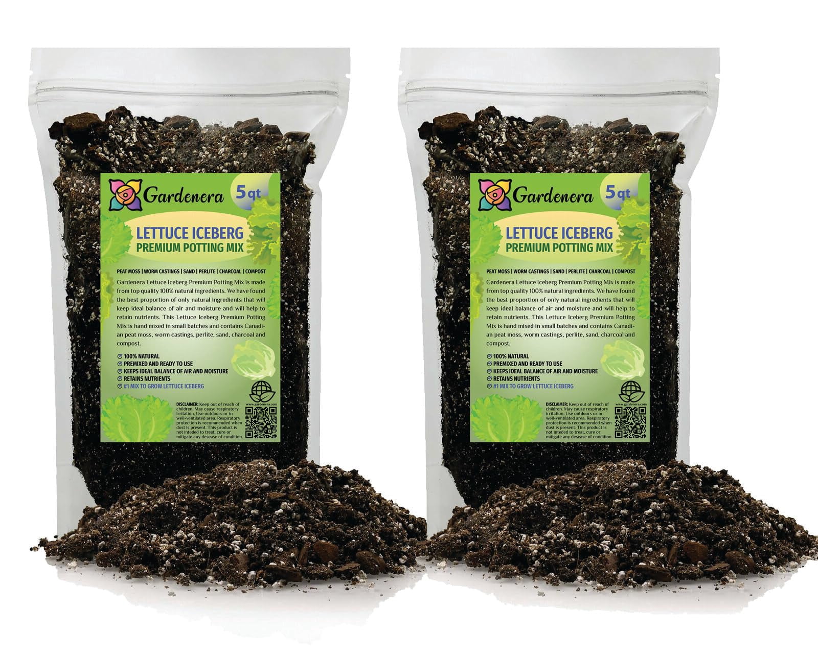 Gardenera Labs Premium Potting Soil Blend for Lettuce Iceberg - The Ultimate Mix for Healthy, Vibrant, and Crisp Lettuce - 10 Quart