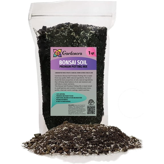 Gardenera Labs Professional Bonsai Soil Potting Mix - Optimal Balance for Healthy Bonsai Growth and Nutrient Retention - 1 Quart