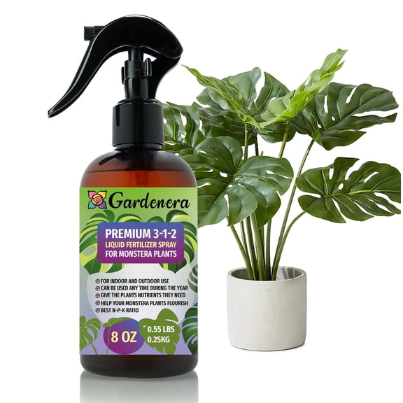 Gardenera Labs Professional MONSTERA Spray Fertilizer Mist for Home Gardening | 3-1-2 Gentle Blend Mist for Healthy Leaves & Growth | Essential Nutrients for MONSTERA - 8oz
