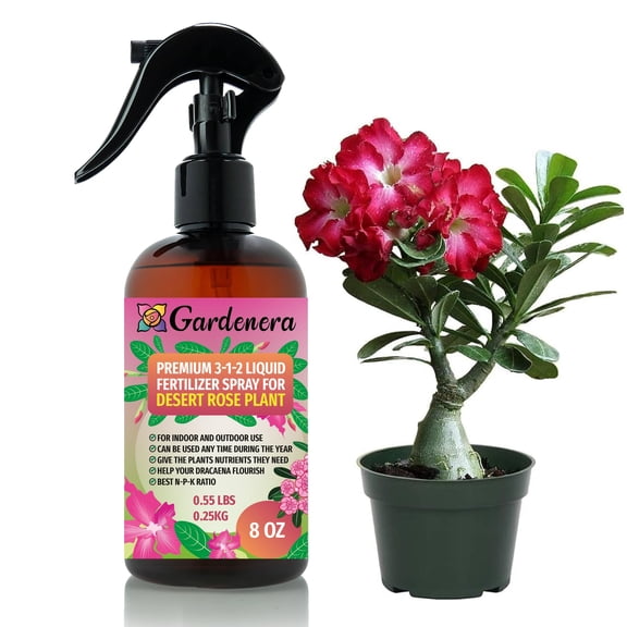 Gardenera Labs Proffesional DESERT ROSE Spray Fertilizer Mist for Home Gardening | 3-1-2 Gentle Blend Mist for Healthy Leaves & Growth | Essential Nutrients for Desert Rose - 8oz