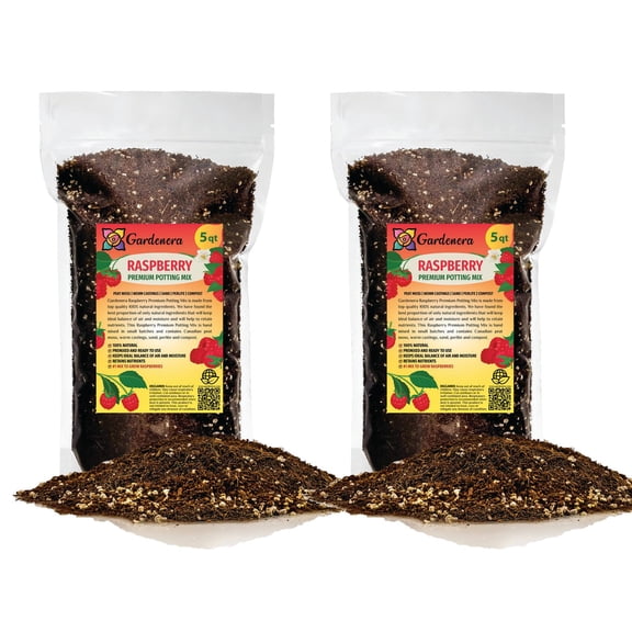⭐ Gardenera Labs Raspberry Premium Potting Soil Mix - Ideal Blend for Growing Robust and Flavorful Raspberries - 10 QUART